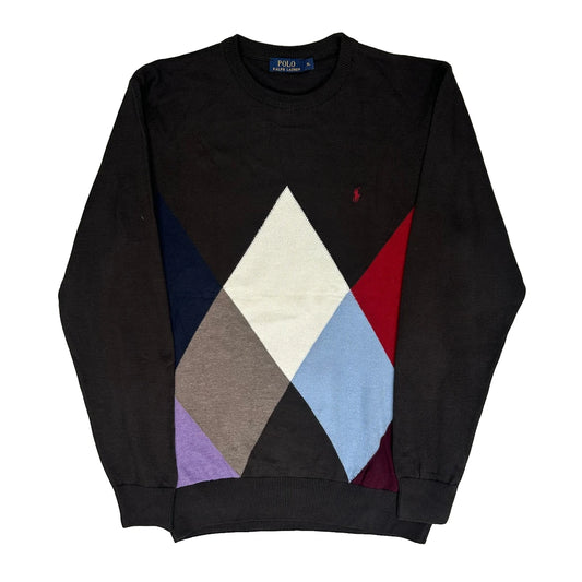 Polo By Ralph Lauren Argyle Jumper - XL Black Knitted