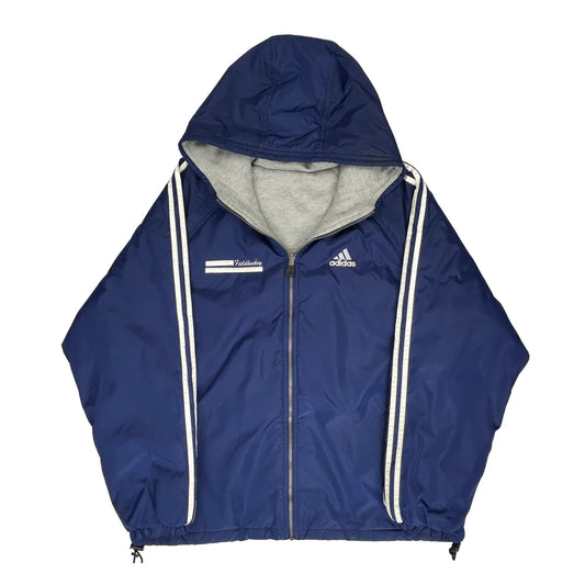 Vintage Adidas Reversible Track Jacket - Large Navy Nylon
