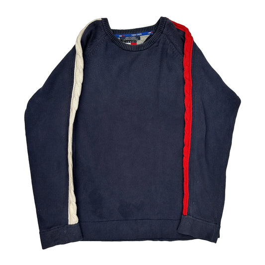 Tommy Jeans Striped Jumper - Large Red Cotton