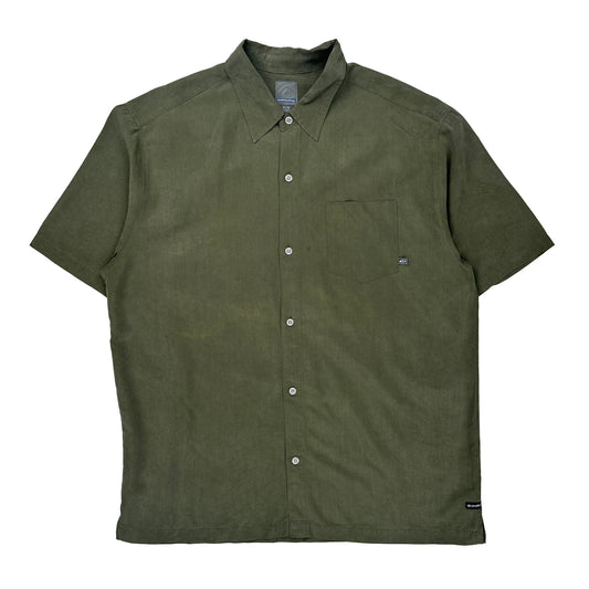 Quiksilver Short Sleeve Shirt - XL Green Cotton
