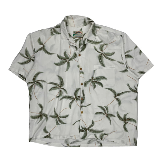 Paradise Found Floral Hawaiian Shirt - 3XL White Cotton