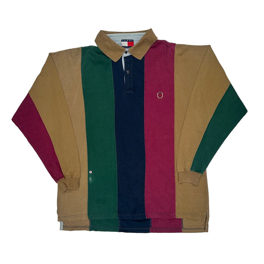 Tommy Hilfiger Striped Rugby Shirt - 2XL Multicoloured Cotton