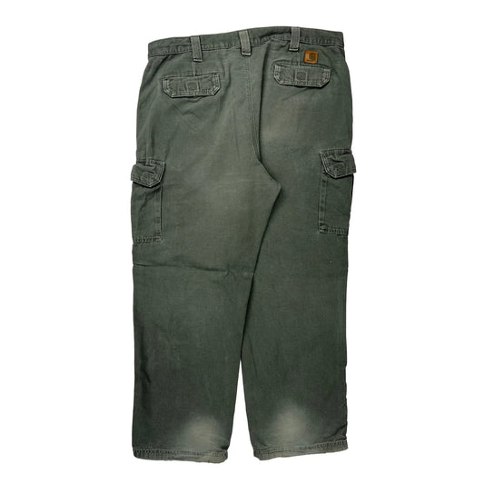 Carhartt Cargo Trousers - 40W 29L Green Cotton