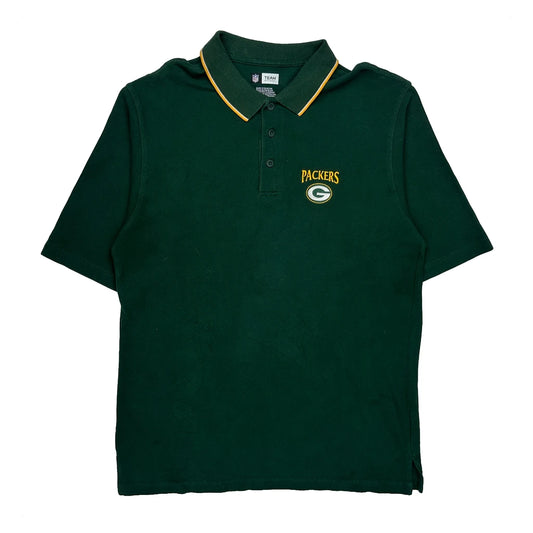 Vintage Green Bay Packers Nfl Polo Shirt - Medium Green Cotton