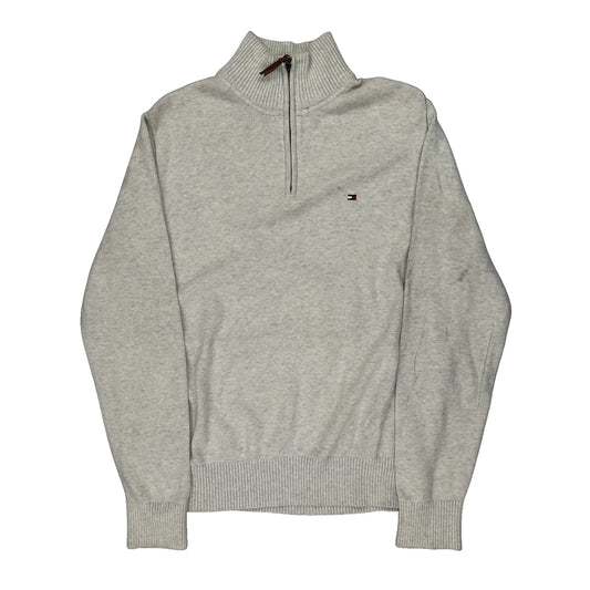 Tommy Hilfiger 1/4 Zip - Large Grey Cotton