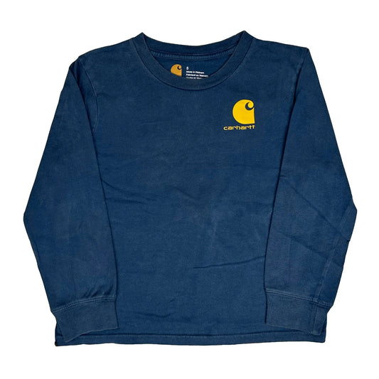 Age 5 Carhartt Long Sleeve T-Shirt - Small Navy Cotton