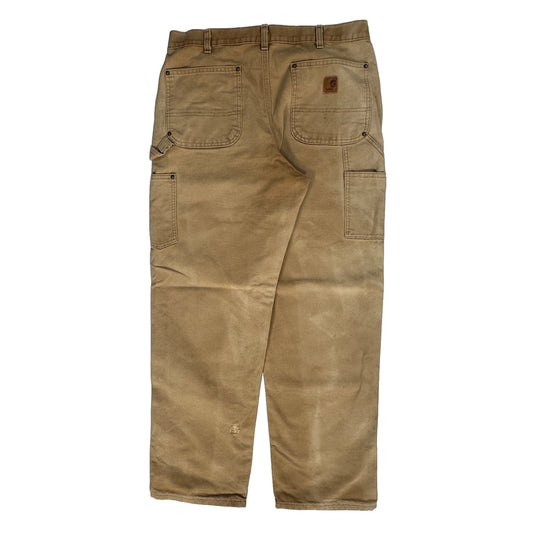 Carhartt Double Knee Carpenter Trousers - 32W 31L Beige Cotton