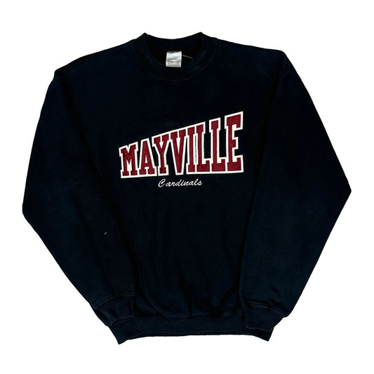 Vintage Mayville Cardinals Unbranded College Sweatshirt - Medium Black Cotton