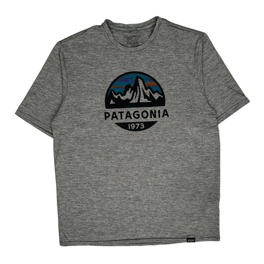 Patagonia Graphic T-Shirt - Small Grey Polyester