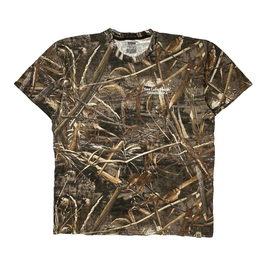 Tree Lake Marsh Russell Outdoors Camo T-Shirt - 2XL Brown Cotton