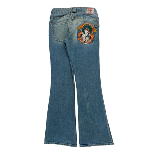 True Religion Flared Jeans - 28W UK 6 Blue Denim
