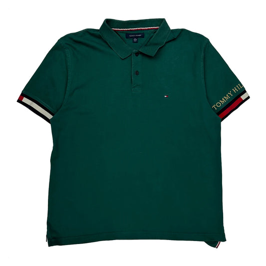 Vintage Tommy Hilfiger Polo Shirt - XL Green Cotton