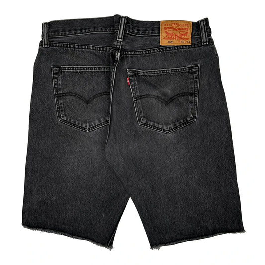 Vintage Levis Cut Off Denim Shorts - 34W 11L Black Denim