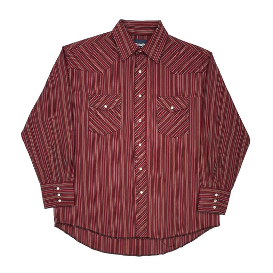 Wrangler Striped Shirt - Large Red Cotton