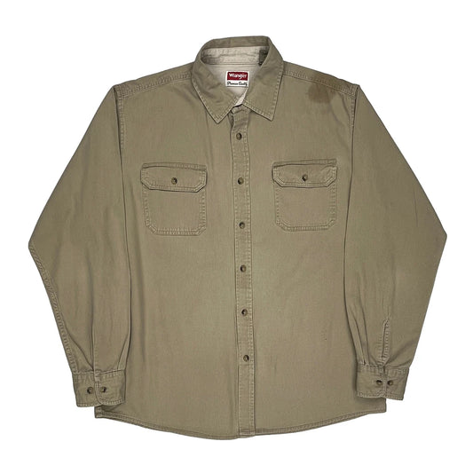 Wrangler Shirt - Large Khaki Cotton