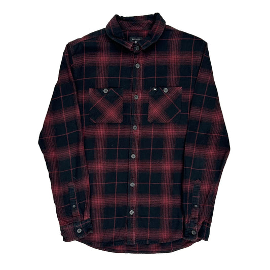 Vintage Quiksilver Checked Flannel Shirt - Small Red Cotton