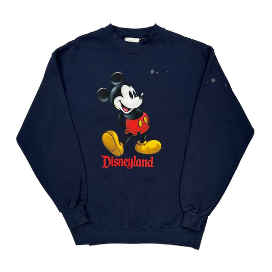 Mickey Mouse Disney Cartoon Sweatshirt - Medium Navy Cotton