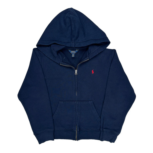 Vintage Age 8-9 Polo By Ralph Lauren Hoodie - Medium Navy Cotton