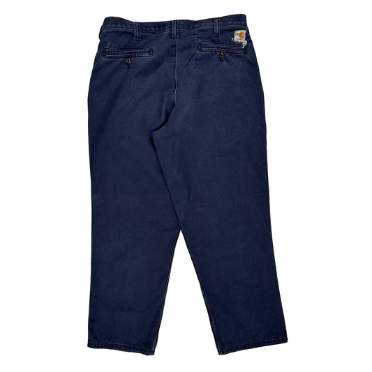 Carhartt Trousers - 34W 29L Navy Cotton Blend