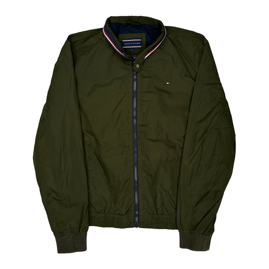 Vintage Tommy Hilfiger Bomber Jacket - XL Green Polyester