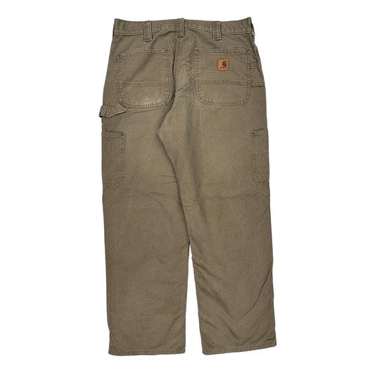 Carhartt Carpenter Trousers - 33W 30L Khaki Cotton