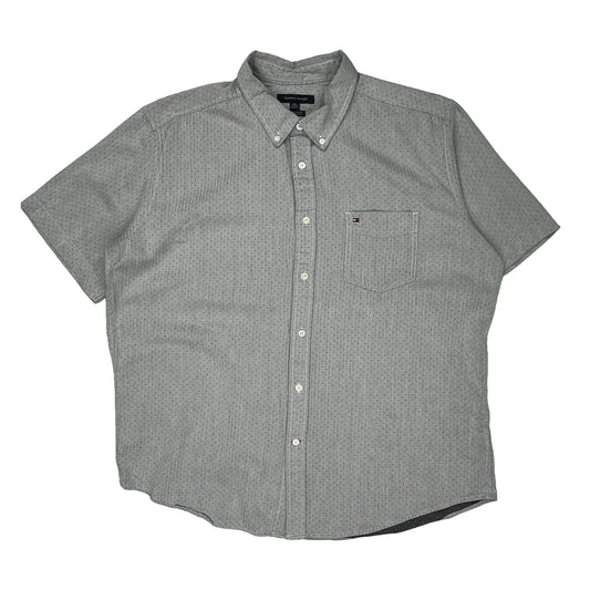 Tommy Hilfiger Short Sleeve Shirt - XL Grey Cotton