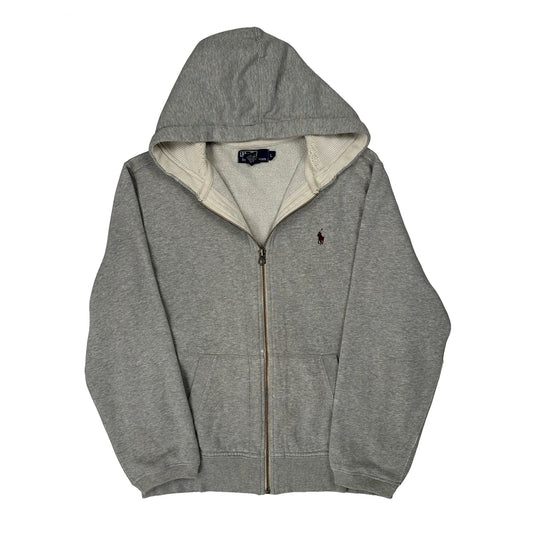 Vintage Polo By Ralph Lauren Hoodie - Large Grey Cotton