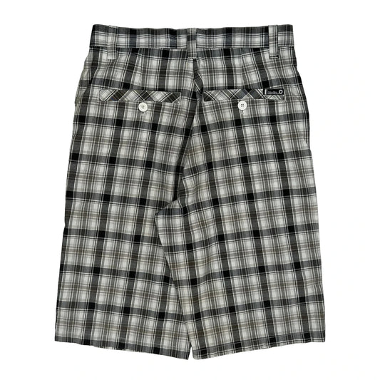 Southpole Checked Baggy Shorts - 33W 11L Black & White Cotton