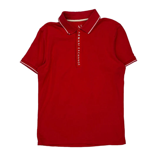 Armani Exchange Polo Shirt - Small Red Cotton