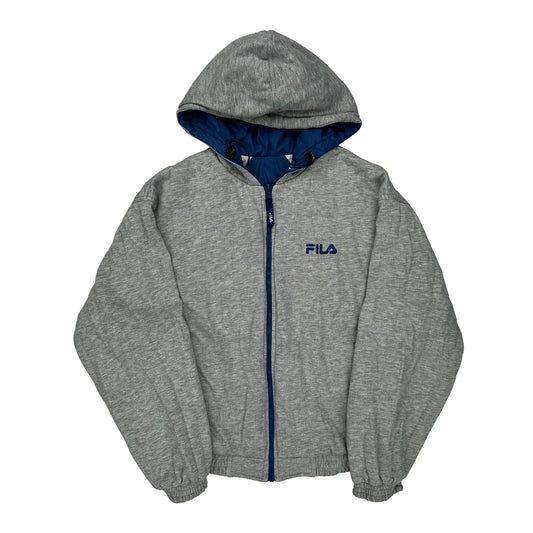 Vintage Fila Reversible Jacket - Small Grey Cotton Blend