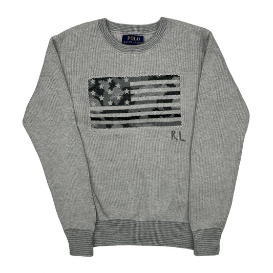 Age 6-7 Polo By Ralph Lauren Graphic Sweatshirt - Small Grey Cotton