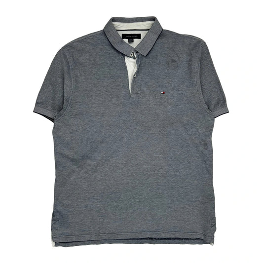 Tommy Hilfiger Polo Shirt - Large Grey Cotton
