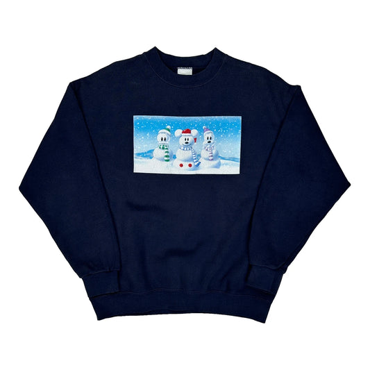 Disney Christmas Sweatshirt - Large Navy Cotton