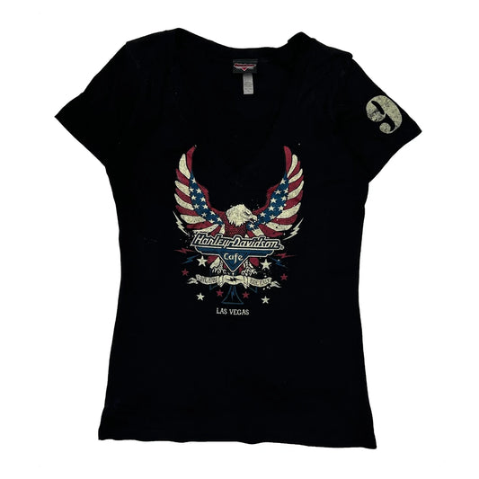 Las Vegas Harley Davidson Graphic T-Shirt - Large Black Cotton