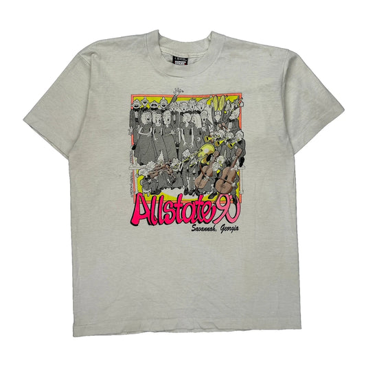 Allstate 90 Savannah, Georgia Screen Stars Single Stitch T-Shirt - Large White Cotton Blend