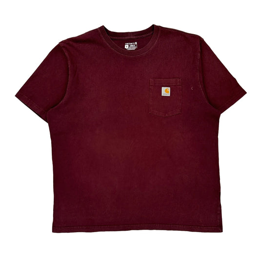 Carhartt T-Shirt - XL Burgundy Cotton