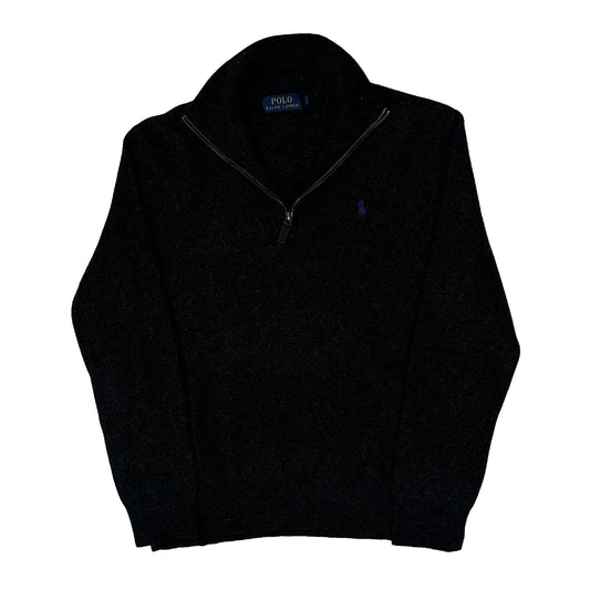 Polo By Ralph Lauren 1/4 Zip - Medium Black Wool