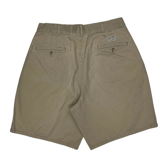 Polo By Ralph Lauren Pleated Chino Shorts - 30W 7L Beige Cotton