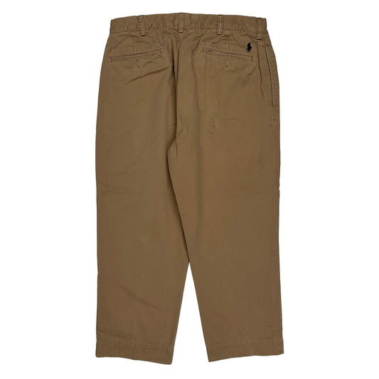 Polo By Ralph Lauren Pleated Chinos - 34W 26L Brown Cotton