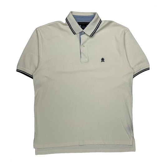 Vintage Tommy Hilfiger Polo Shirt - Large White Cotton
