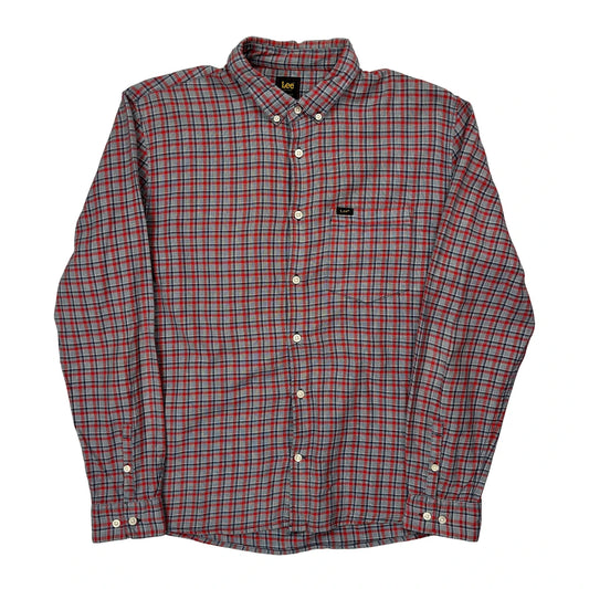 Vintage Lee Checked Shirt - Large Red Cotton