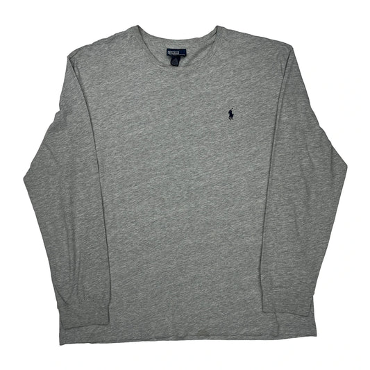 Vintage Polo By Ralph Lauren Long Sleeve T-Shirt - XL Grey Cotton Blend
