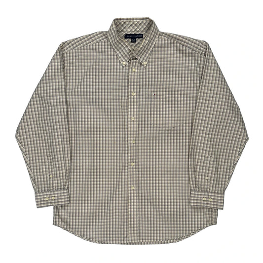 Tommy Hilfiger Checked Shirt - XL Beige Cotton