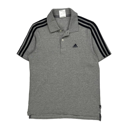Adidas Polo Shirt - Small Grey Cotton
