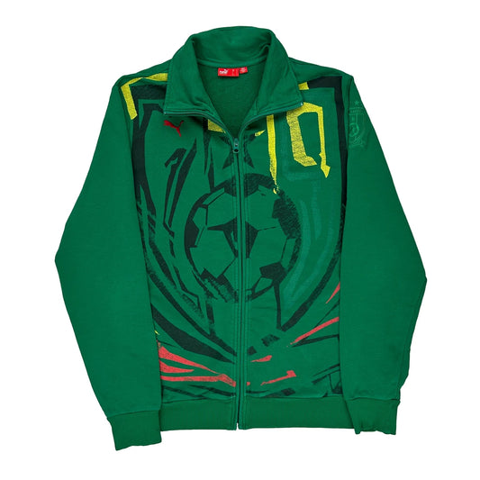 Cameroon Puma Football Zip Up - Large Green Cotton