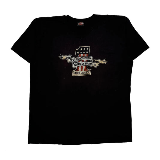 Vintage Kid Rock Harley Davidson Graphic T-Shirt - XL Black Cotton