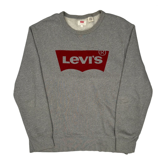 Vintage Levis Sweatshirt - Large Grey Cotton