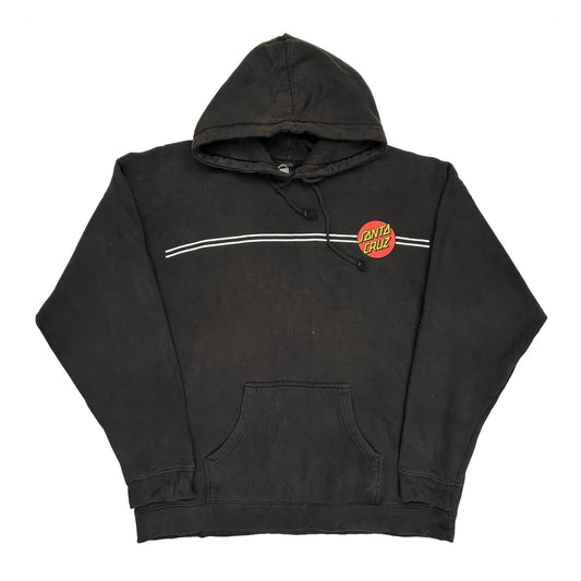 Vintage Skateboarding Santa Cruz Graphic Hoodie - XL Black Cotton