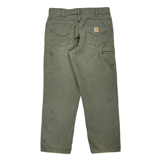 Carhartt Trousers - 34W 30L Khaki Cotton Blend