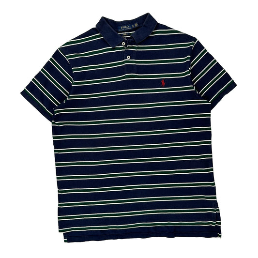 Polo By Ralph Lauren Striped Polo Shirt - XL Navy Cotton
